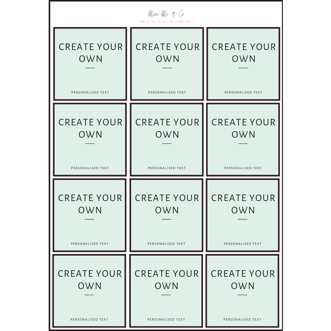 Pantry Labels – Square Vinyl Stickers (Pack of 12)