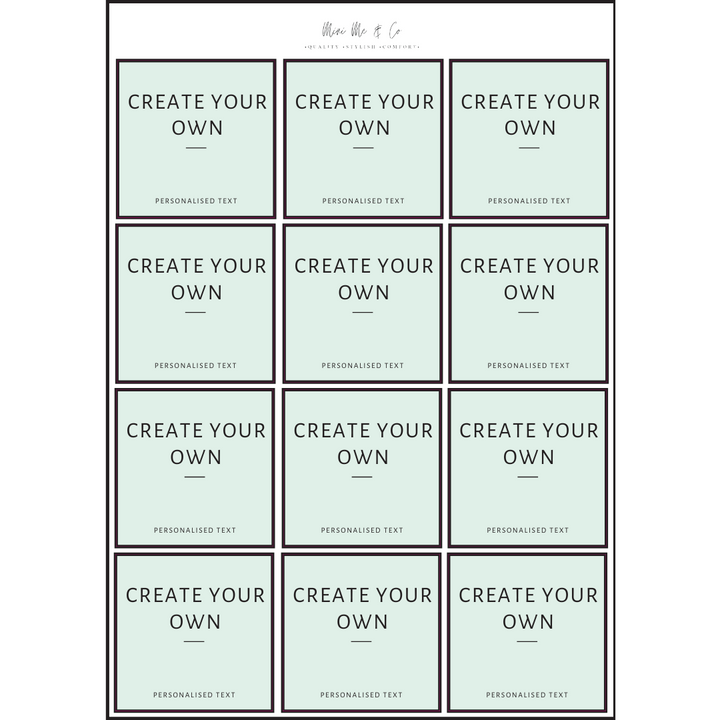Pantry Labels – Square Vinyl Stickers (Pack of 12)