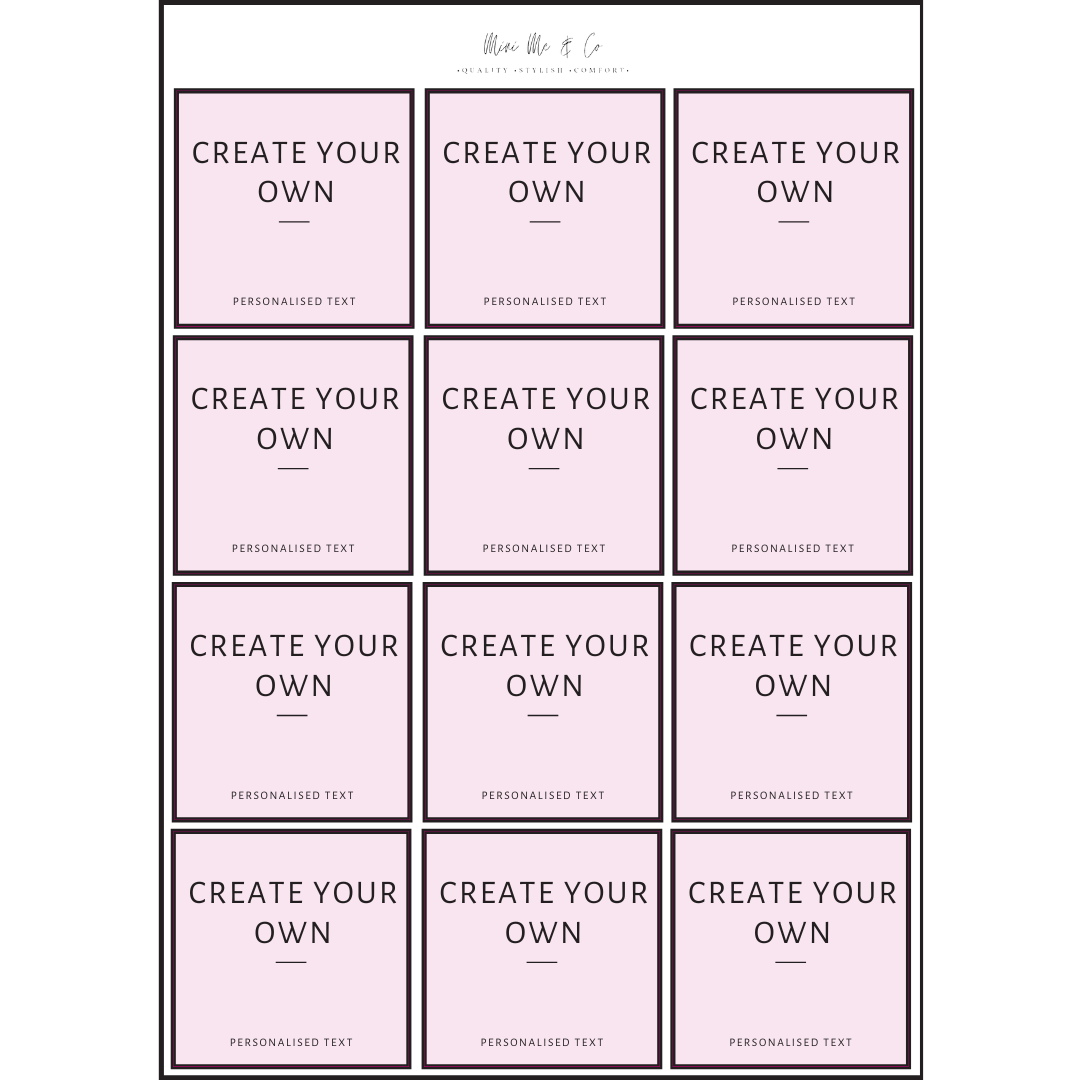 Pantry Labels – Square Vinyl Stickers (Pack of 12)