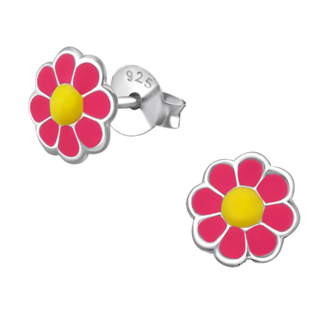 Pink Daisy Earrings