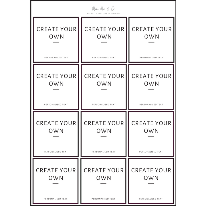 Pantry Labels – Square Vinyl Stickers (Pack of 12)