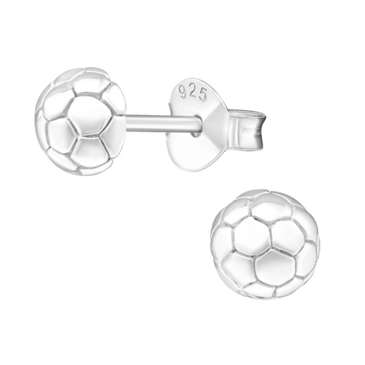 Silver Soccer Ball Earrings