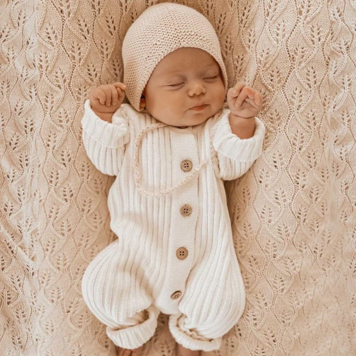 Ivory Knitted Baby Romper