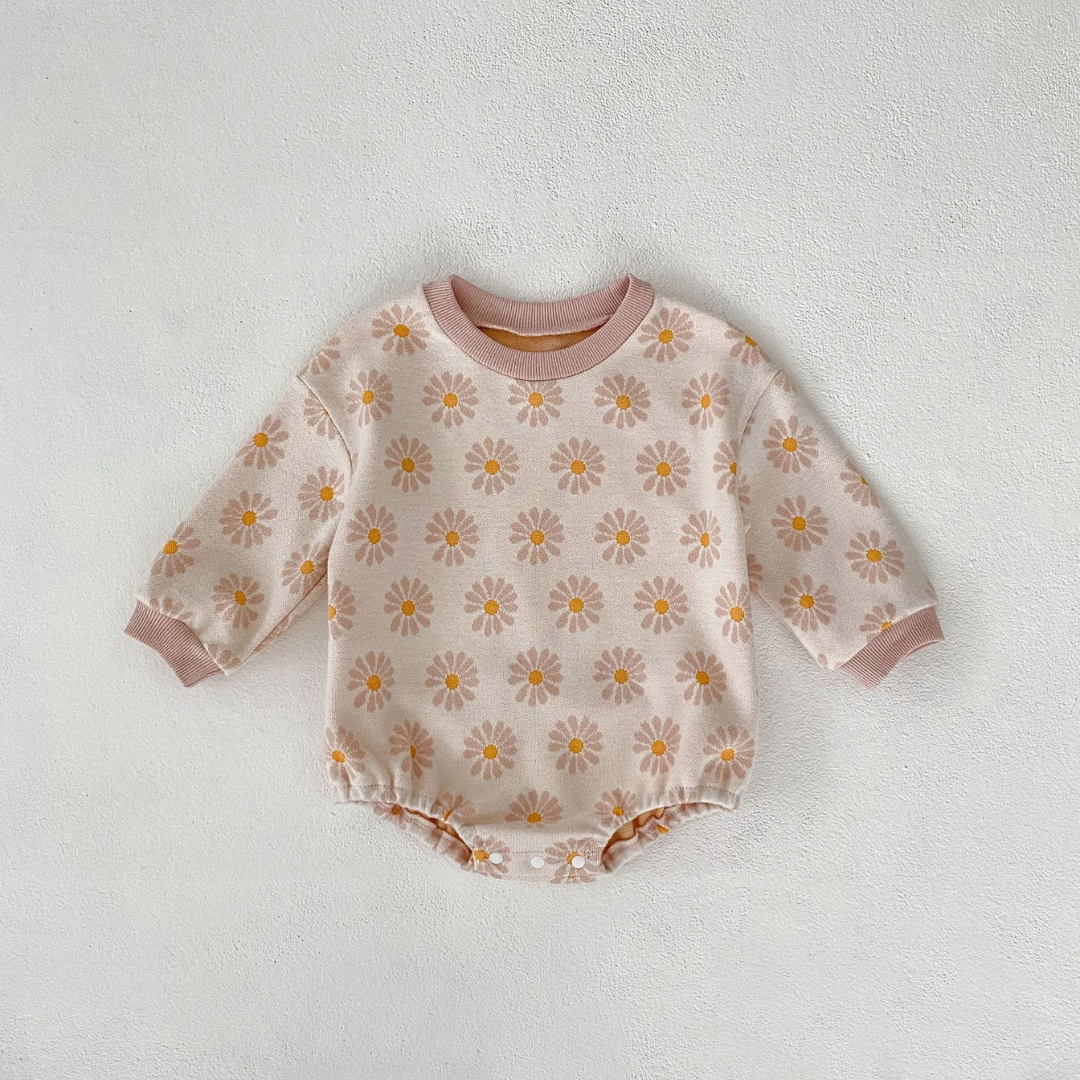 Daisy Print Baby Romper