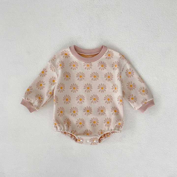 Daisy Print Baby Romper