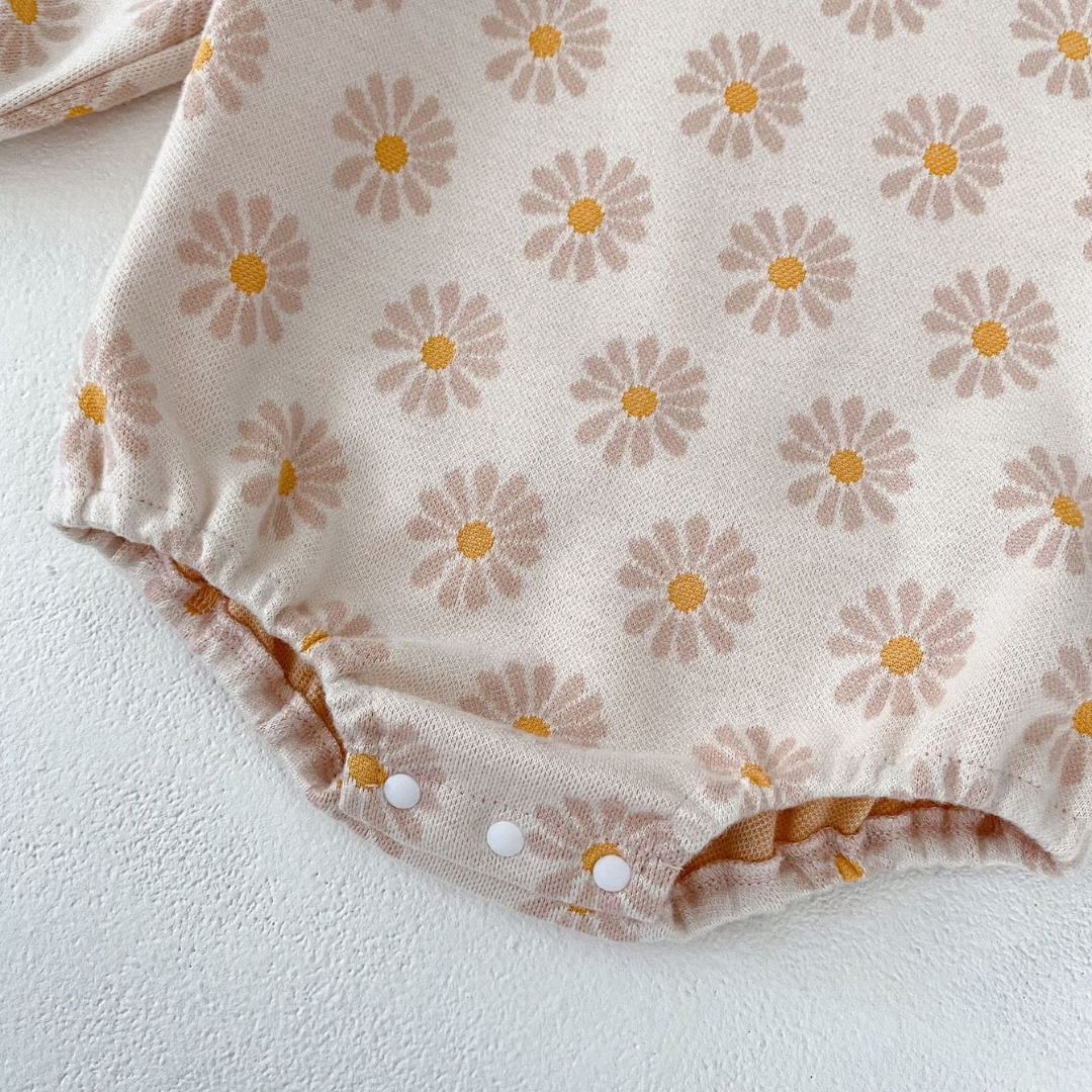 Daisy Print Baby Romper