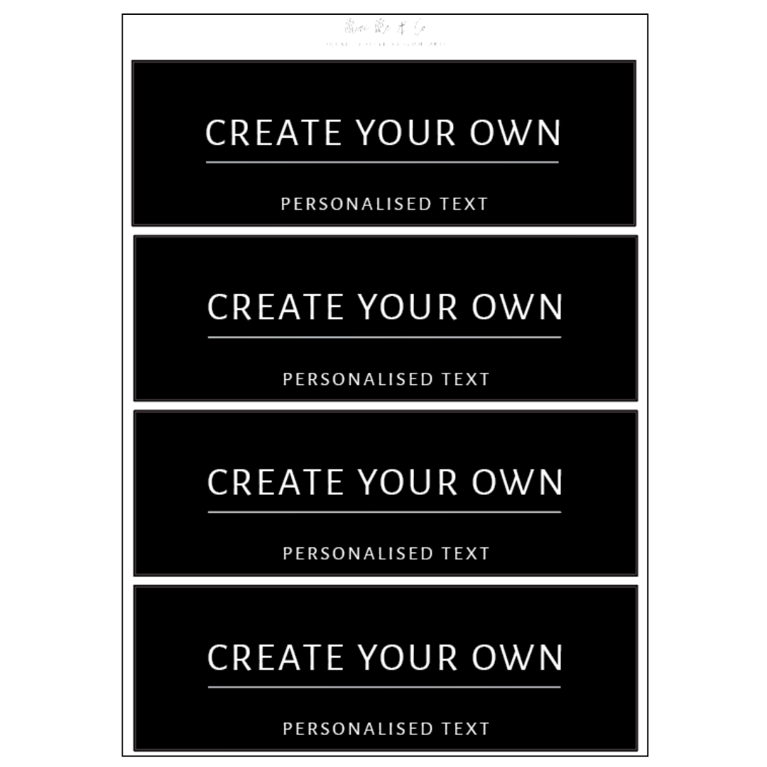 Personalised Storage Labels – Pack of 4  200mm x 65mm