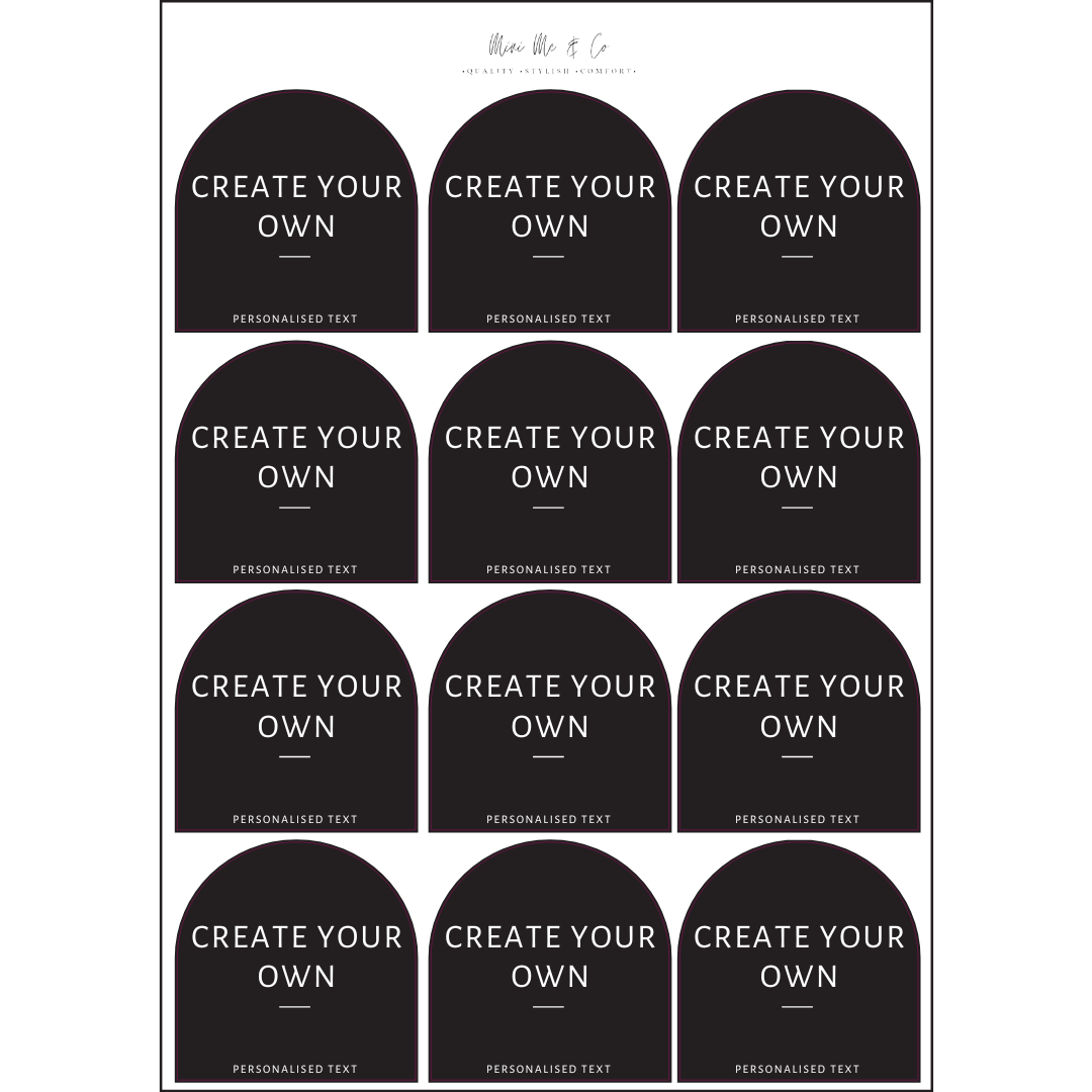 Pantry Labels – Arch Vinyl Stickers (Pack of 12)