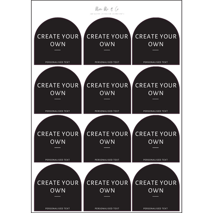 Pantry Labels – Arch Vinyl Stickers (Pack of 12)