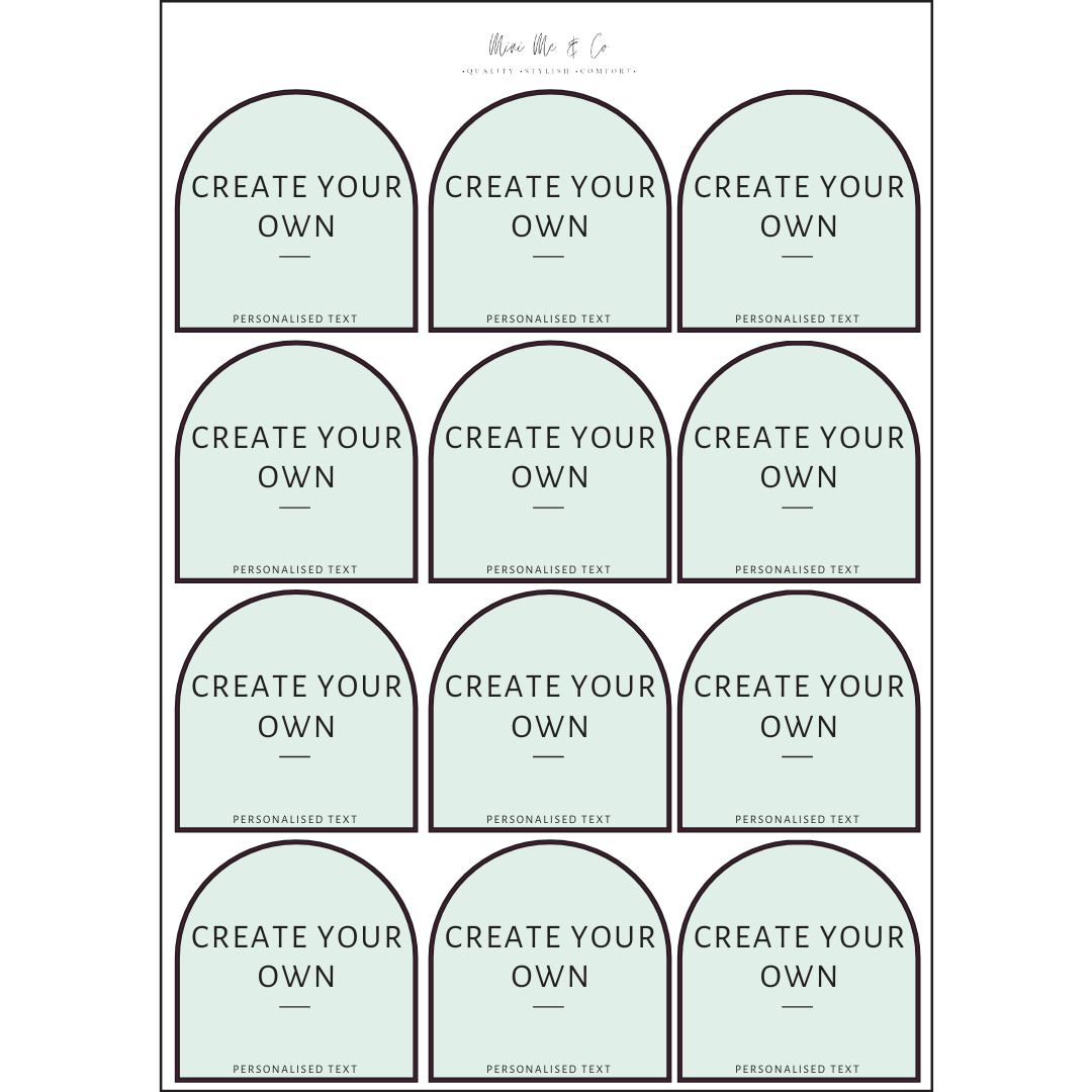 Pantry Labels – Arch Vinyl Stickers (Pack of 12)