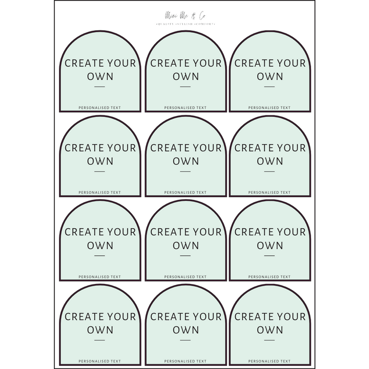 Pantry Labels – Arch Vinyl Stickers (Pack of 12)