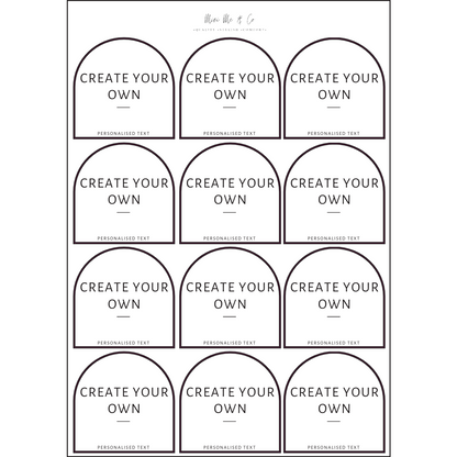 Pantry Labels – Arch Vinyl Stickers (Pack of 12)