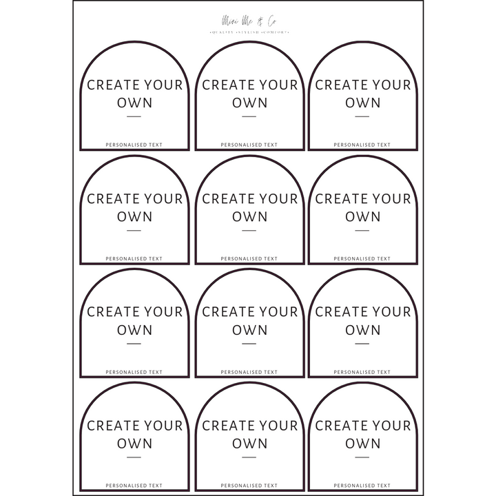 Pantry Labels – Arch Vinyl Stickers (Pack of 12)