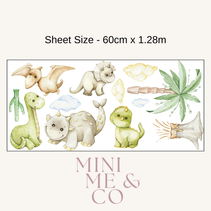 Friendly Dinosaur Wall Decals – Removable Fabric Stickers