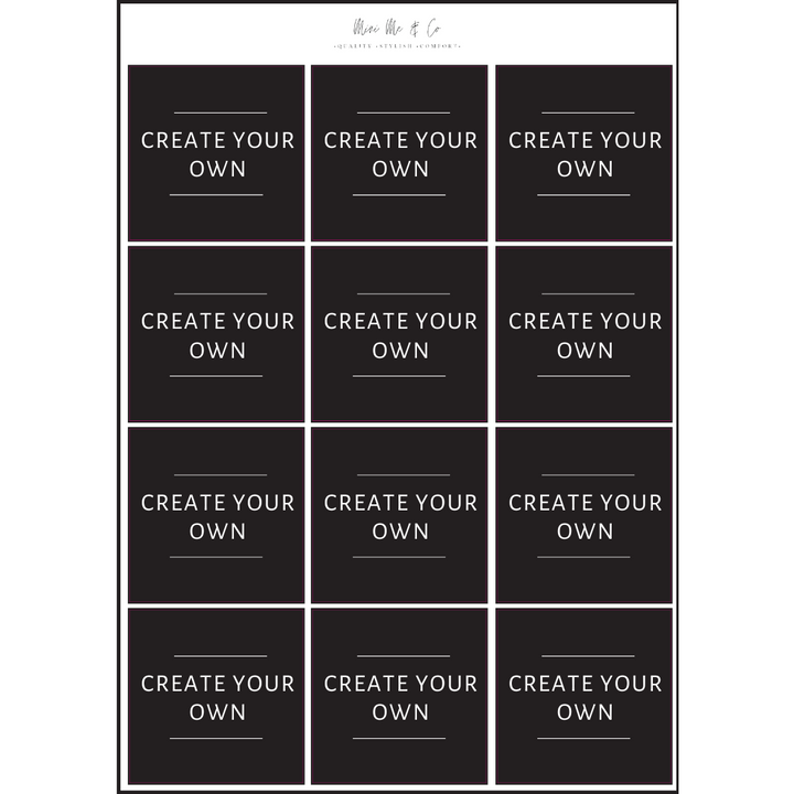 Pantry Labels – Personalised Two-Line Square Vinyl Stickers (Pack of 12)