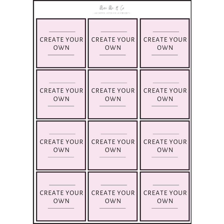 Pantry Labels – Personalised Two-Line Square Vinyl Stickers (Pack of 12)