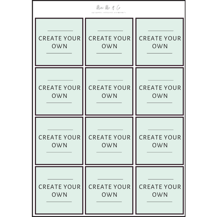 Pantry Labels – Personalised Two-Line Square Vinyl Stickers (Pack of 12)