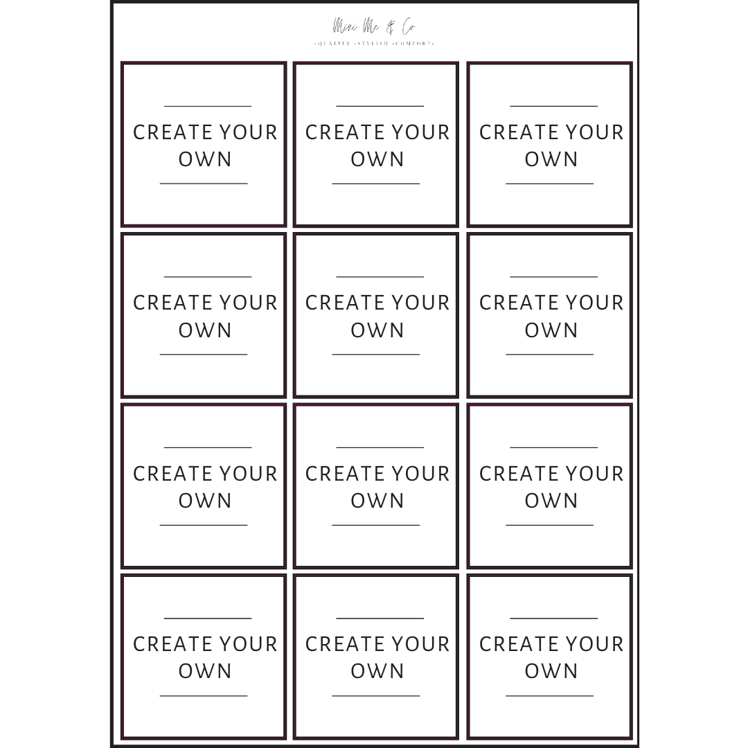 Pantry Labels – Personalised Two-Line Square Vinyl Stickers (Pack of 12)