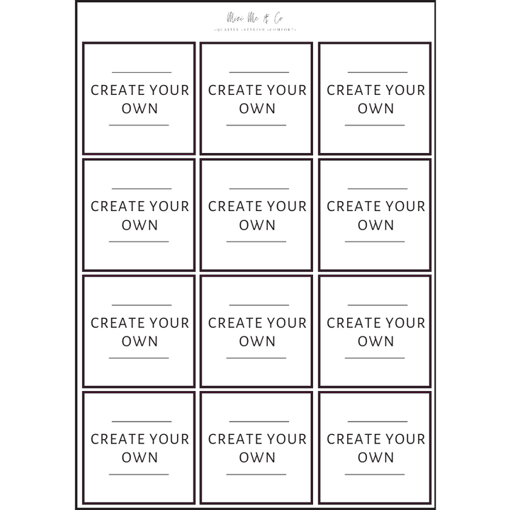 Pantry Labels – Personalised Two-Line Square Vinyl Stickers (Pack of 12)