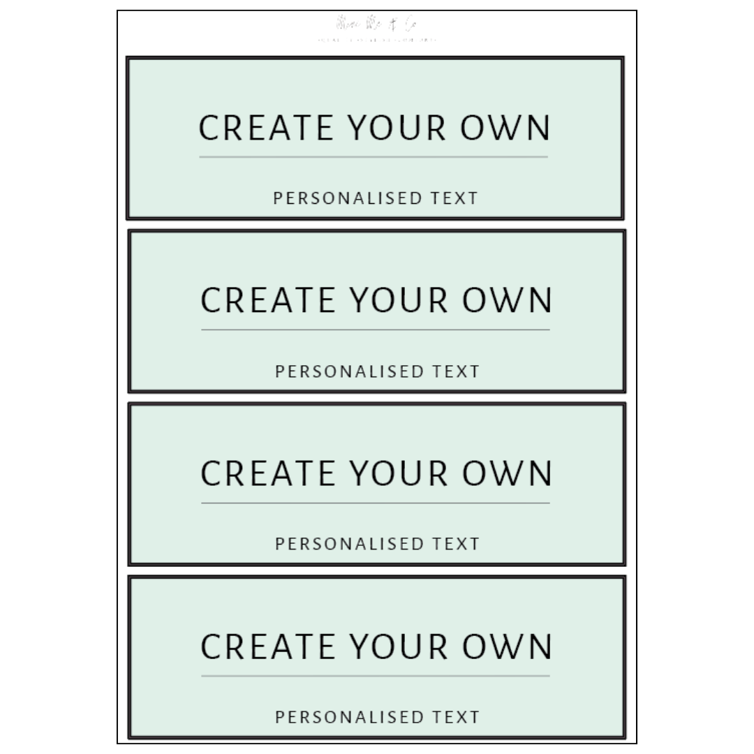 Personalised Storage Labels – Pack of 4  200mm x 65mm