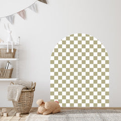 Khaki Checker Arch Wall Decal