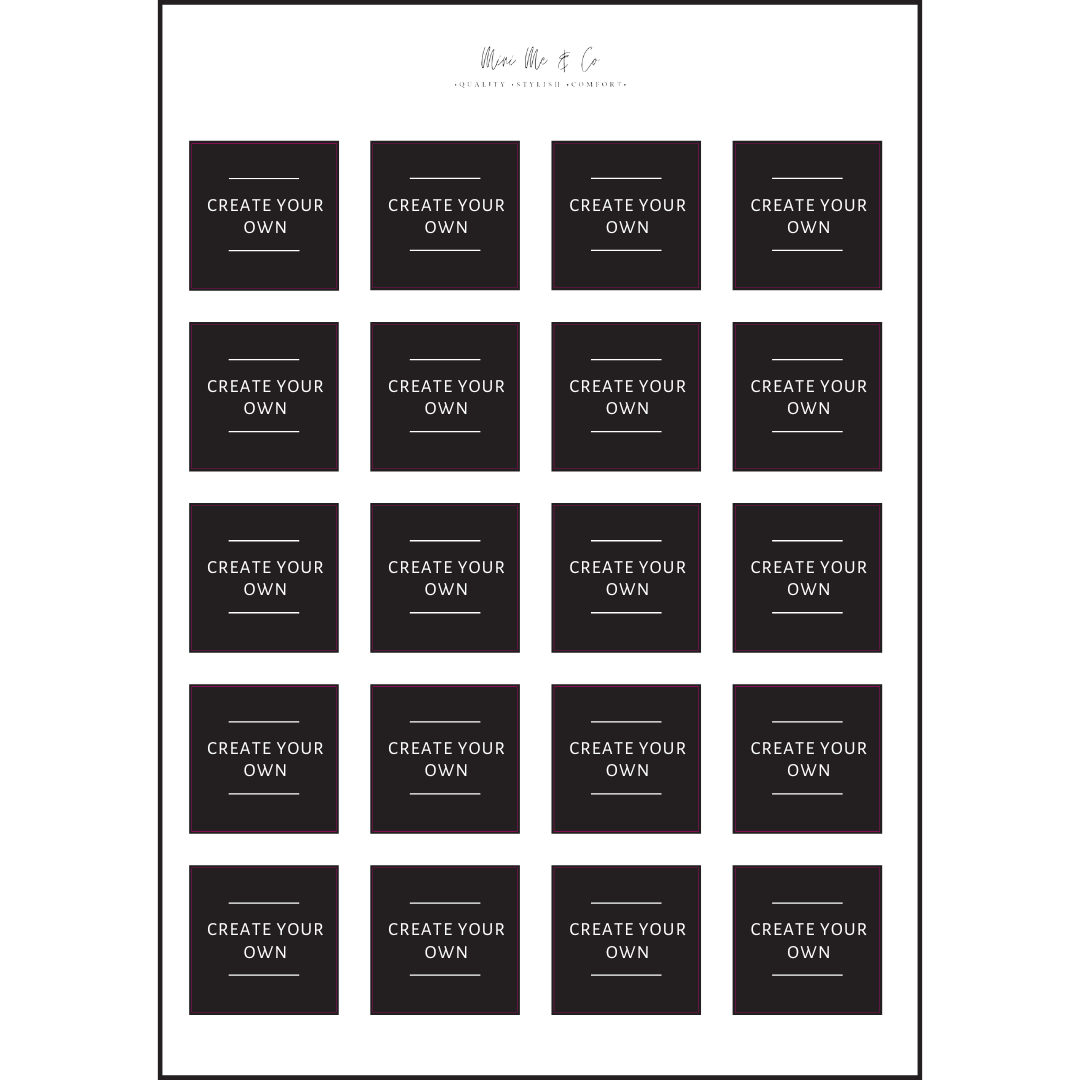 Personalised Spice Labels – Two-Line Square Vinyl Stickers (Pack of 20)