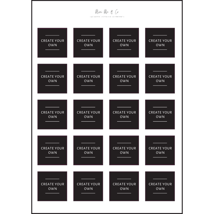 Personalised Spice Labels – Two-Line Square Vinyl Stickers (Pack of 20)