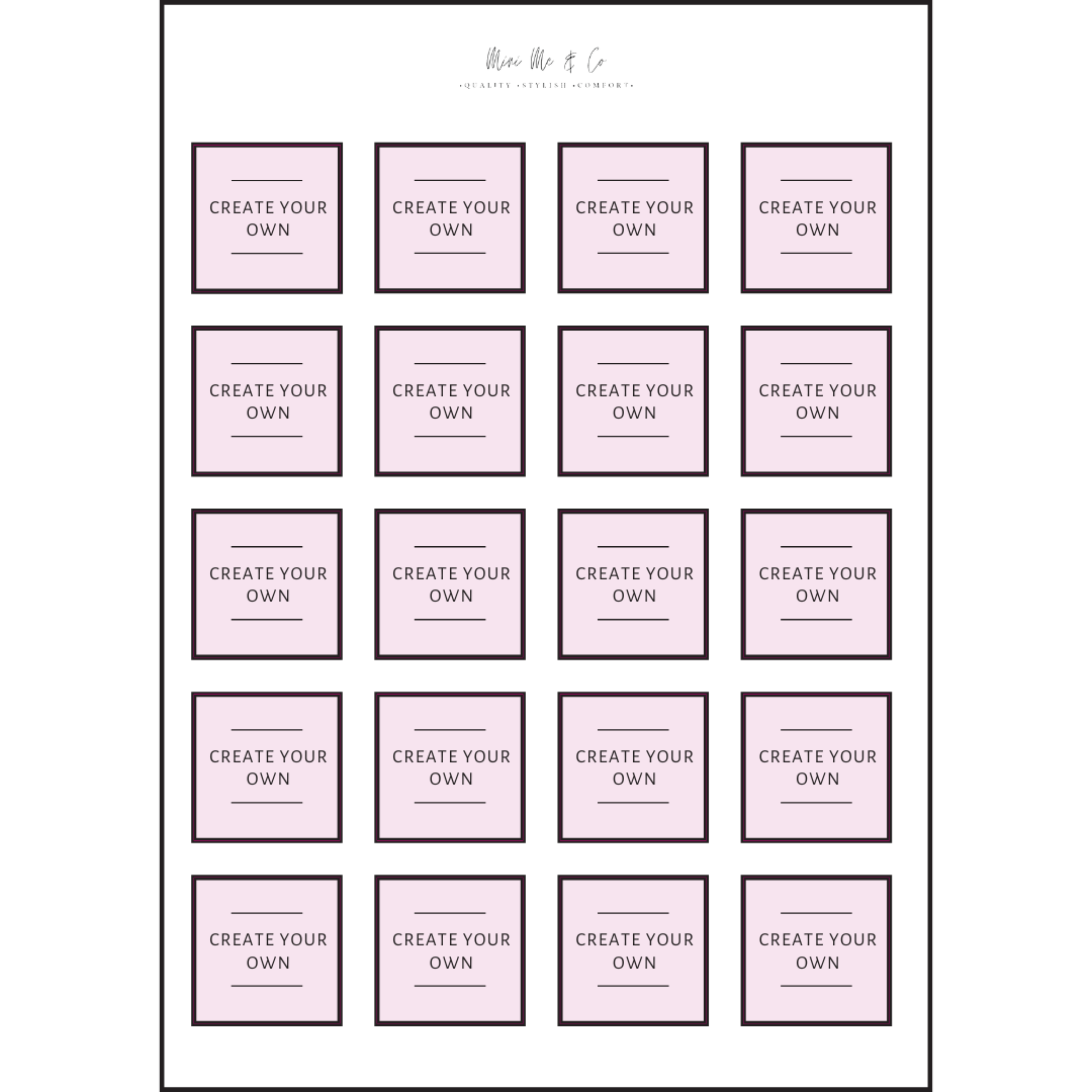 Personalised Spice Labels – Two-Line Square Vinyl Stickers (Pack of 20)