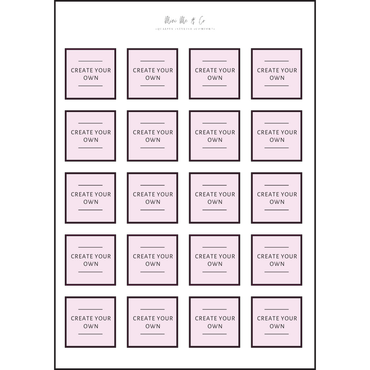 Personalised Spice Labels – Two-Line Square Vinyl Stickers (Pack of 20)