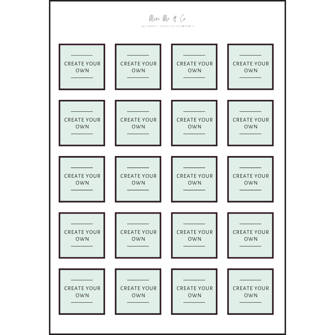 Personalised Spice Labels – Two-Line Square Vinyl Stickers (Pack of 20)