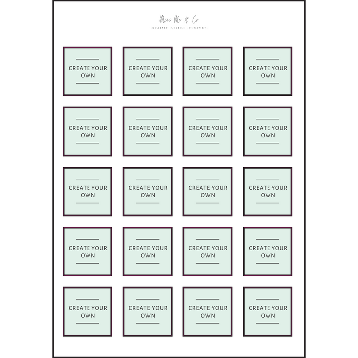 Personalised Spice Labels – Two-Line Square Vinyl Stickers (Pack of 20)