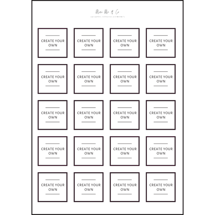 Personalised Spice Labels – Two-Line Square Vinyl Stickers (Pack of 20)