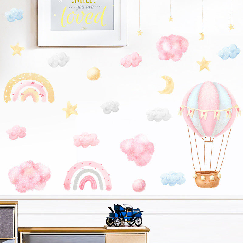 Fabric Nursery Pastel Hot Air Balloon Wall Stickers