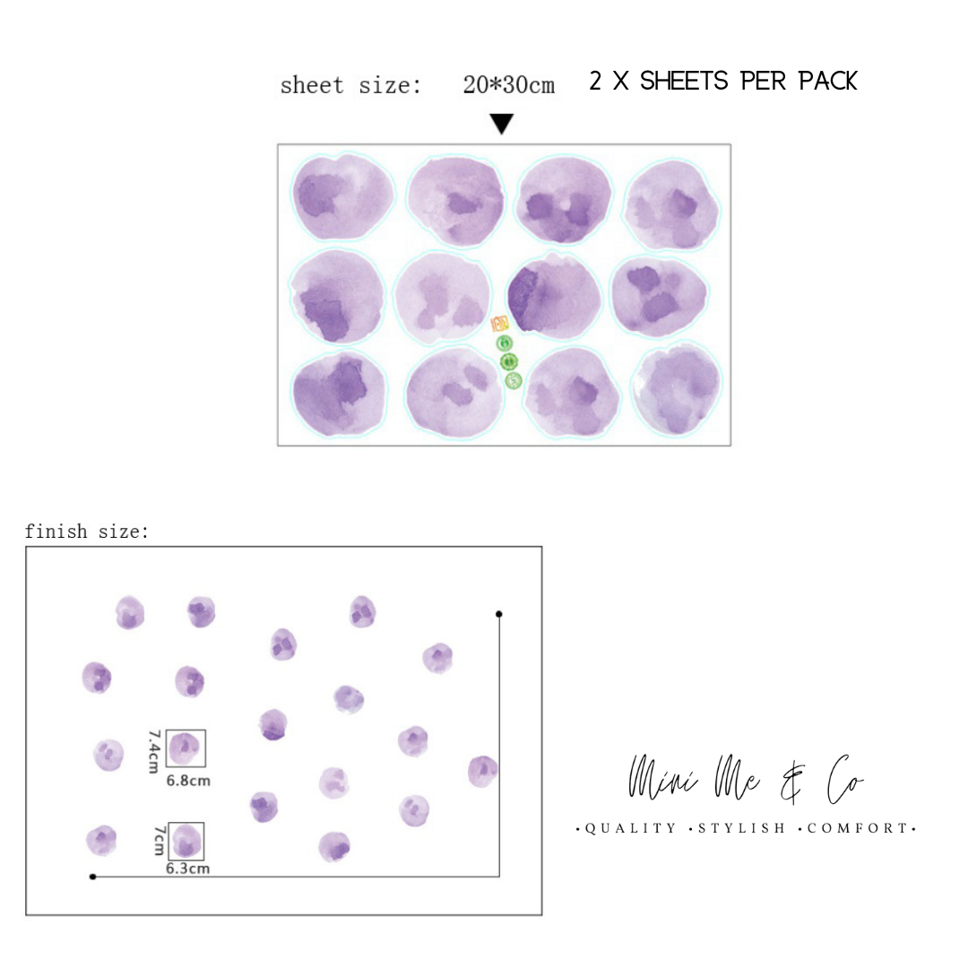 Fabric Purple Polka Dot Wall Stickers