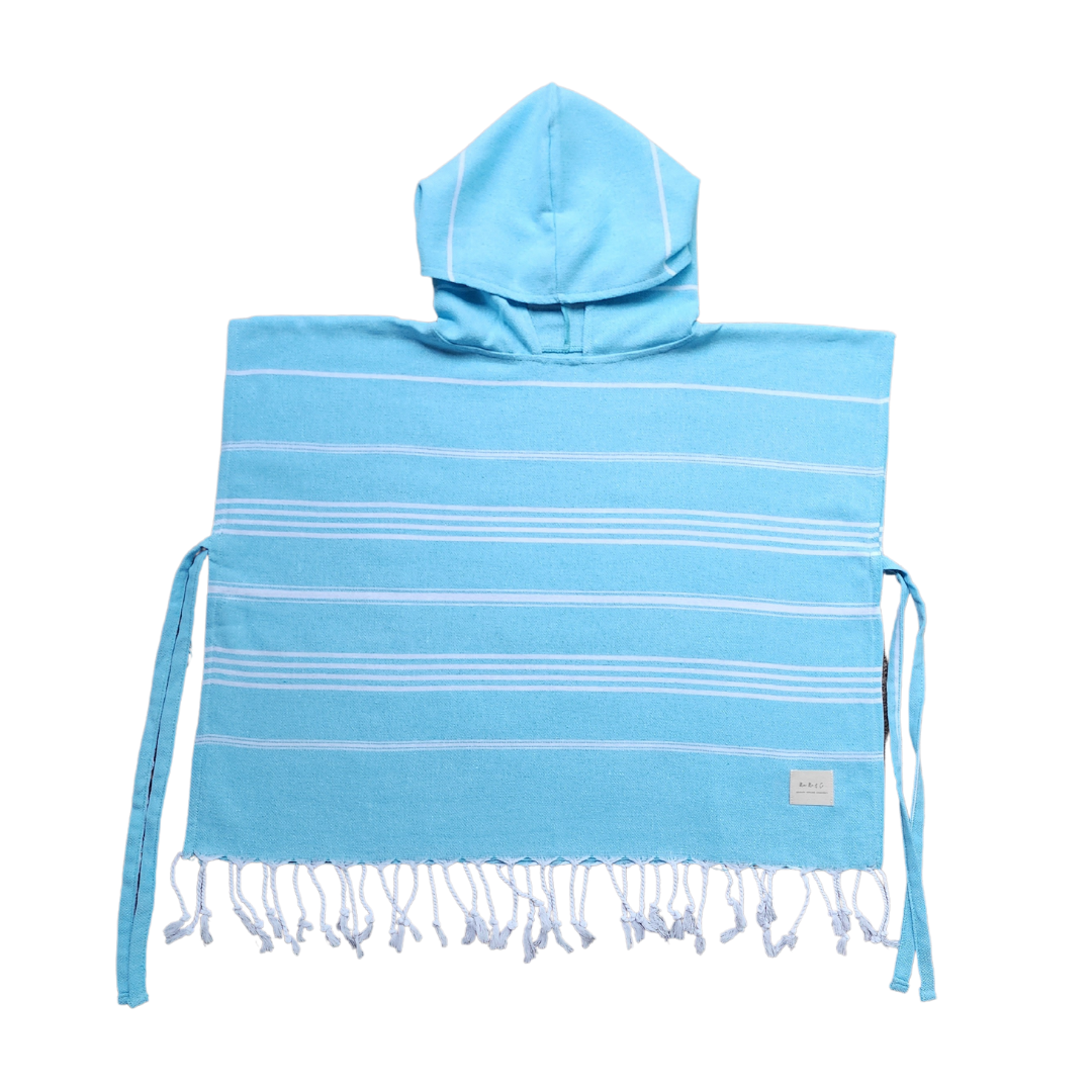 Aqua Blue Hooded Poncho Towel