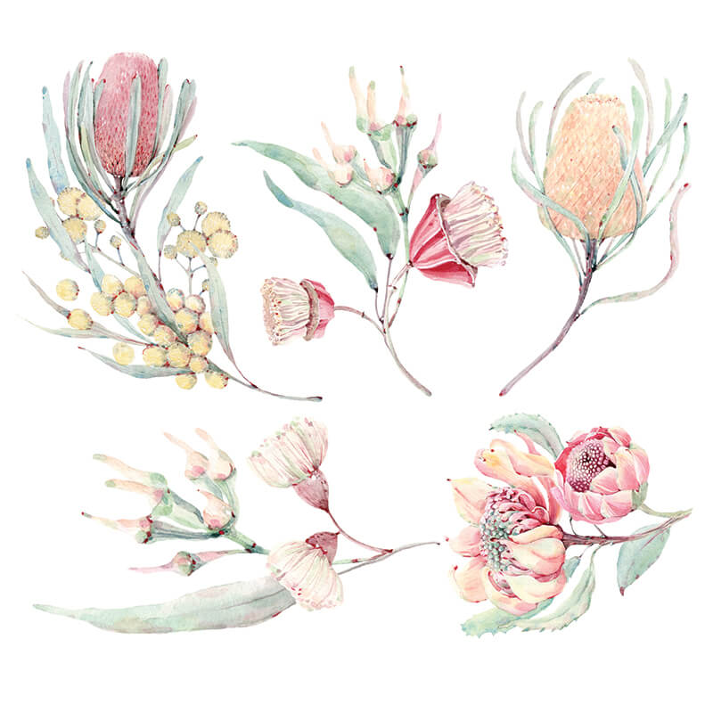 Fabric Australiana Flora Wall Decals Mini Me & Co AU