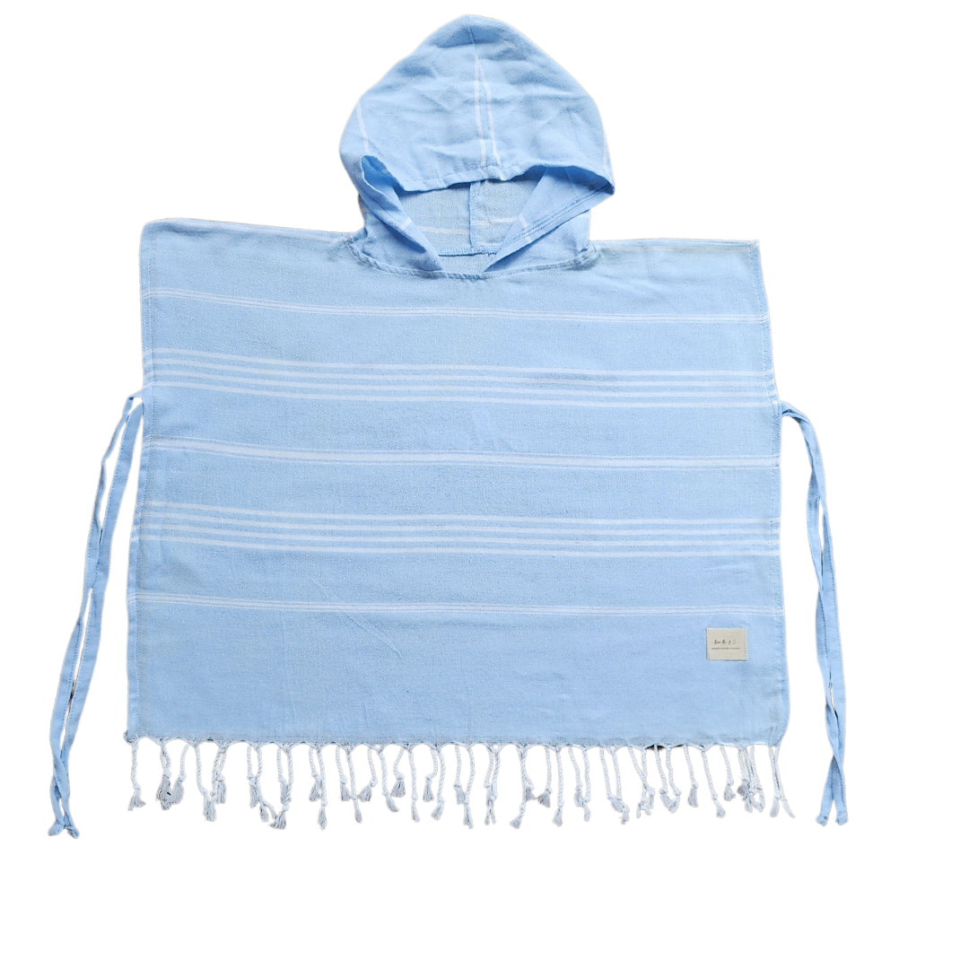 Baby Blue Hooded Poncho Towel