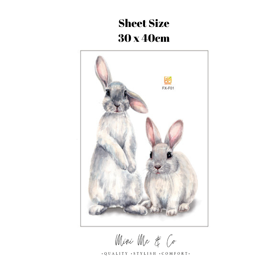 Fabric Bunnies Wall Decals