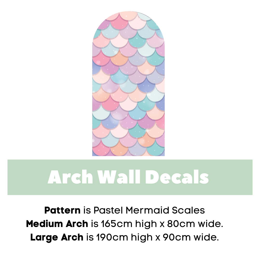 Pastel Mermaid Scales Wall Arch Decals