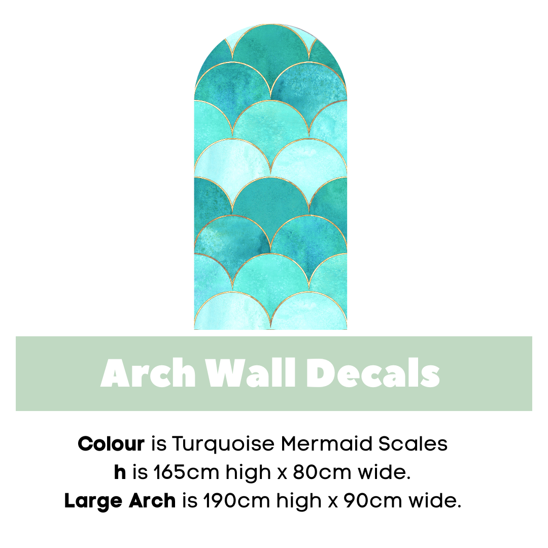 Turquoise Mermaid Scales Wall Arch Decals