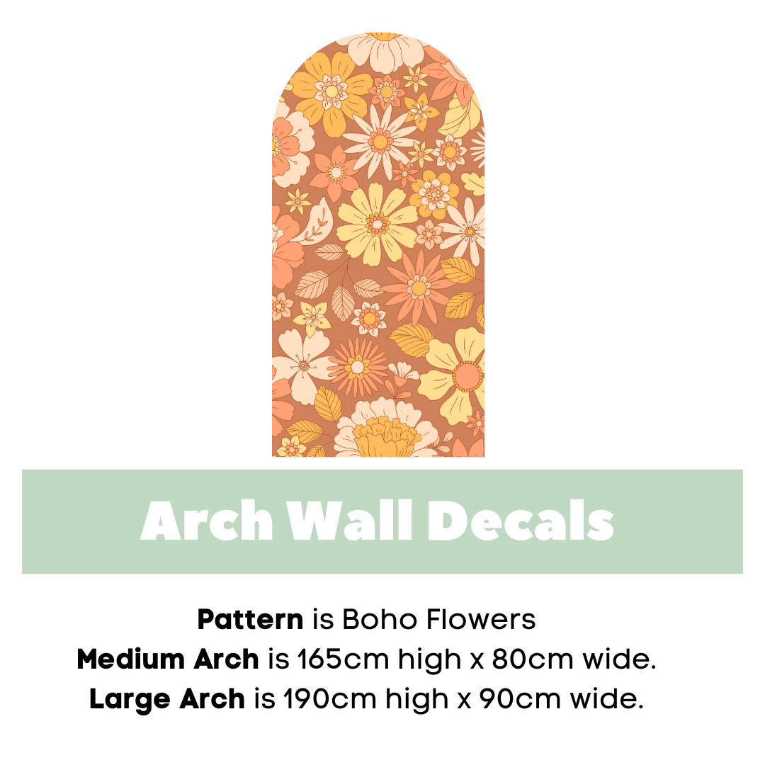 Boho Flowers Wall Arch Decals