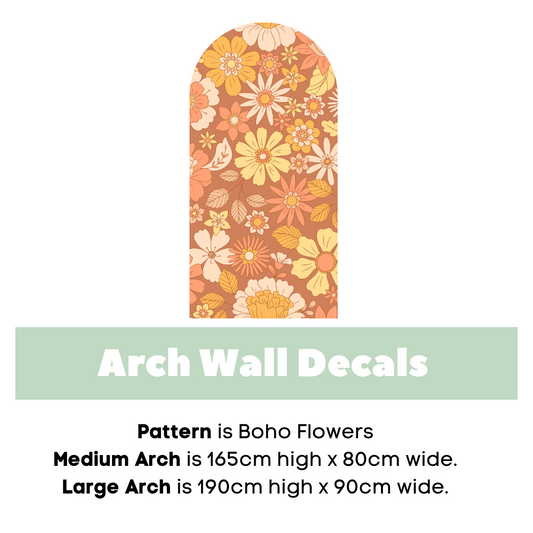 Boho Flowers Wall Arch Decals