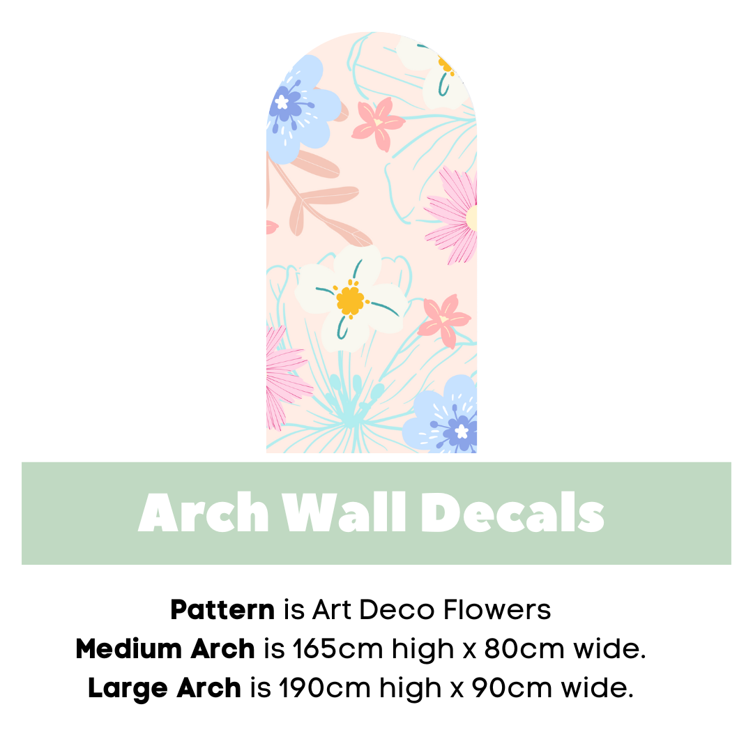 Art Deco Flowers Wall Arch Decals