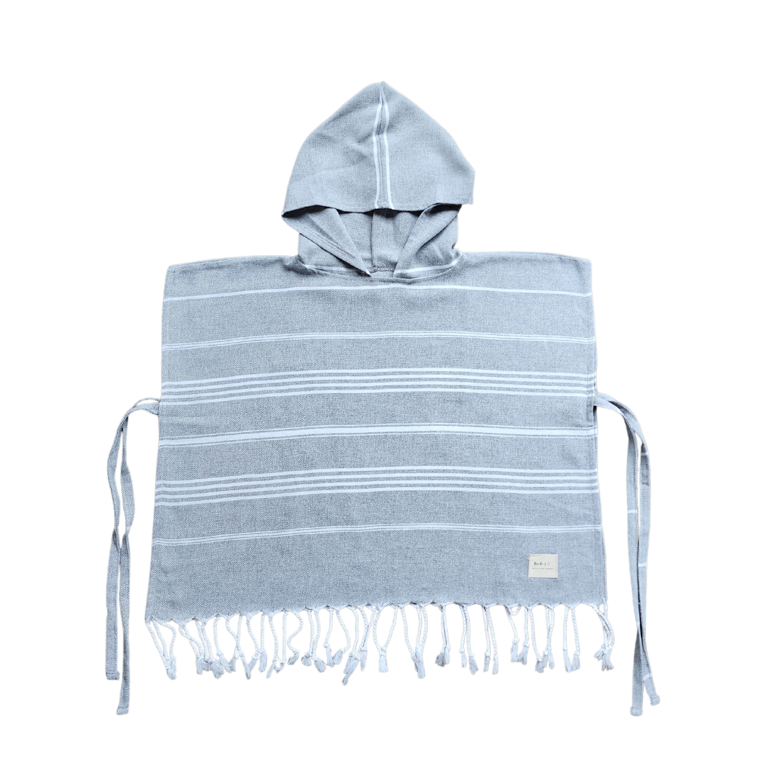 Grey Hooded Poncho Towel