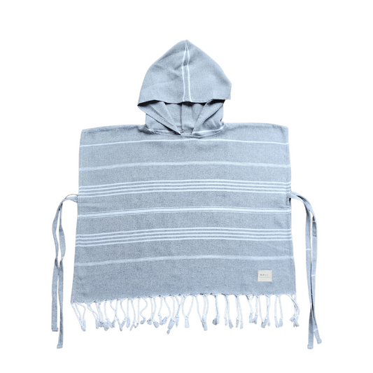 Grey Hooded Poncho Towel