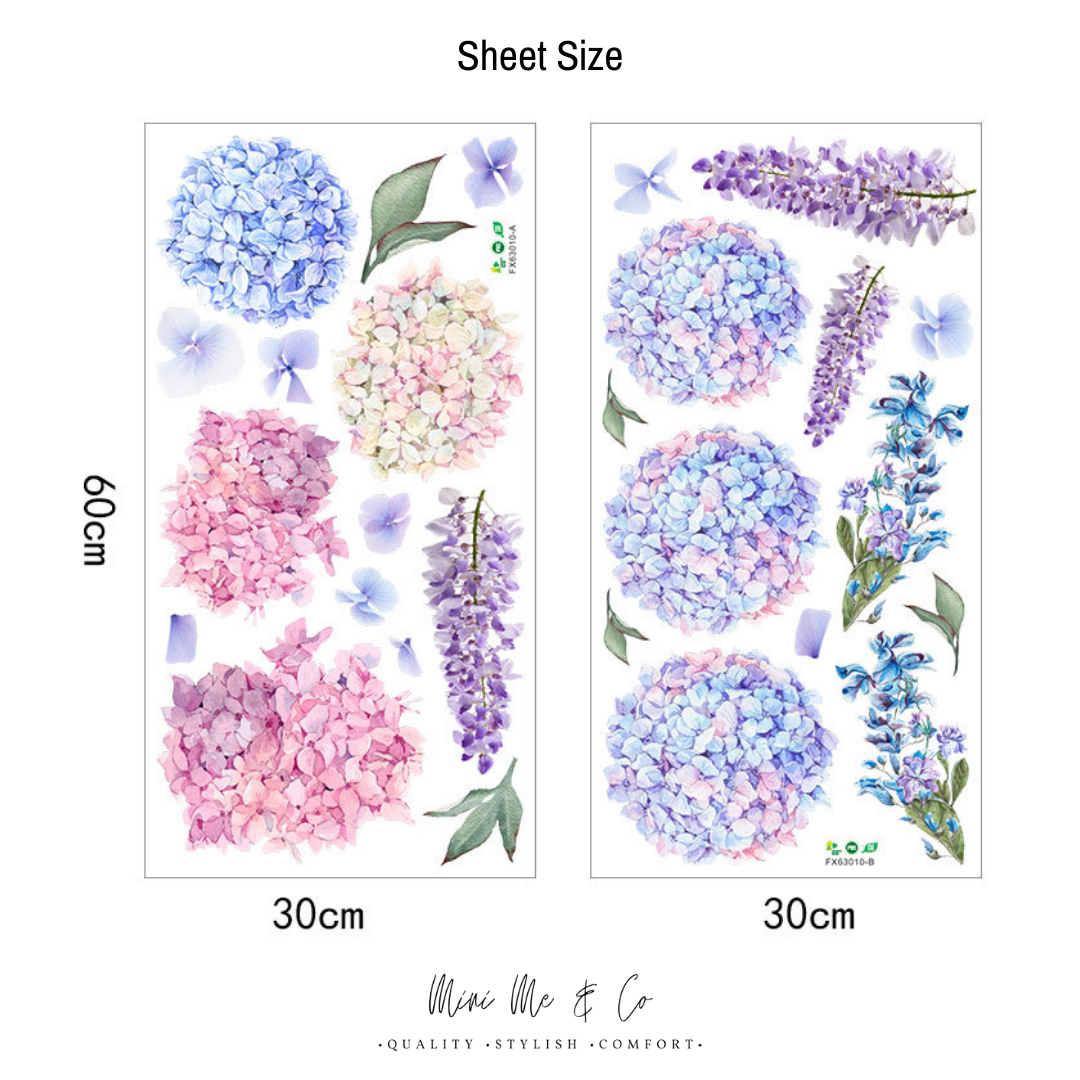 Fabric Hydrangea Wall Stickers