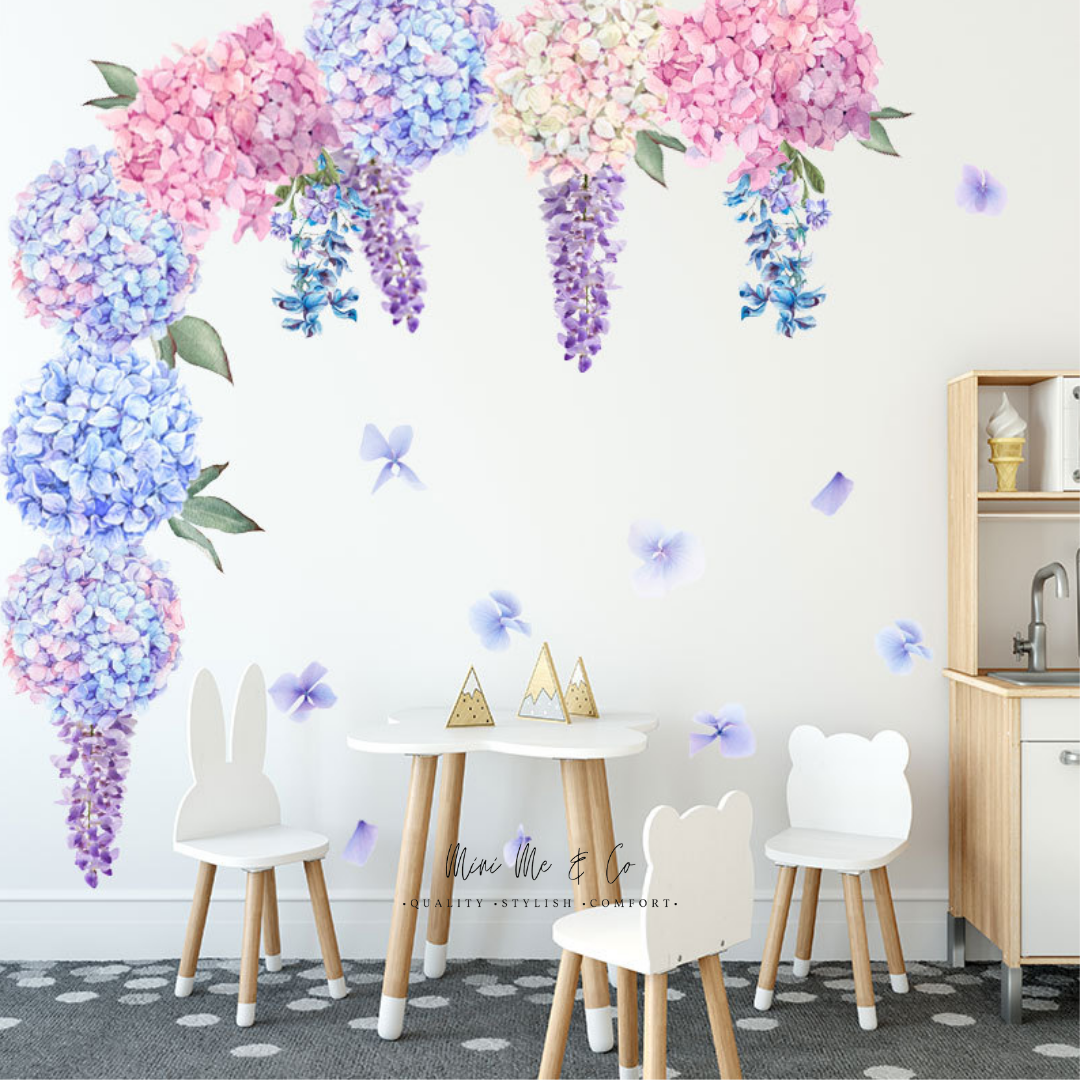 Fabric Hydrangea Wall Stickers