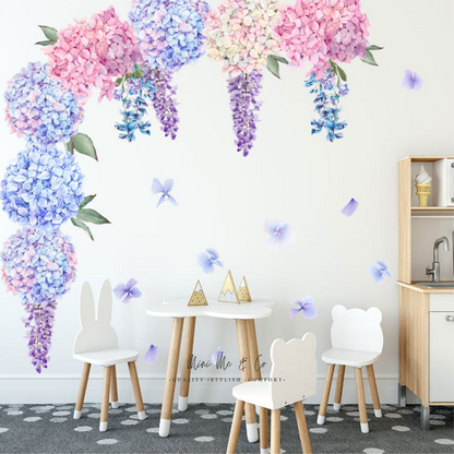 Fabric Hydrangea Wall Stickers