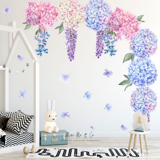 Fabric Hydrangea Wall Stickers