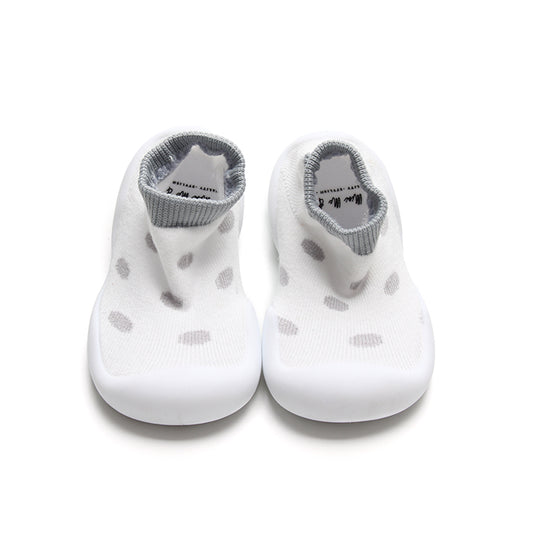 Grey & White Leopard Print Pre-walker Sock Shoes